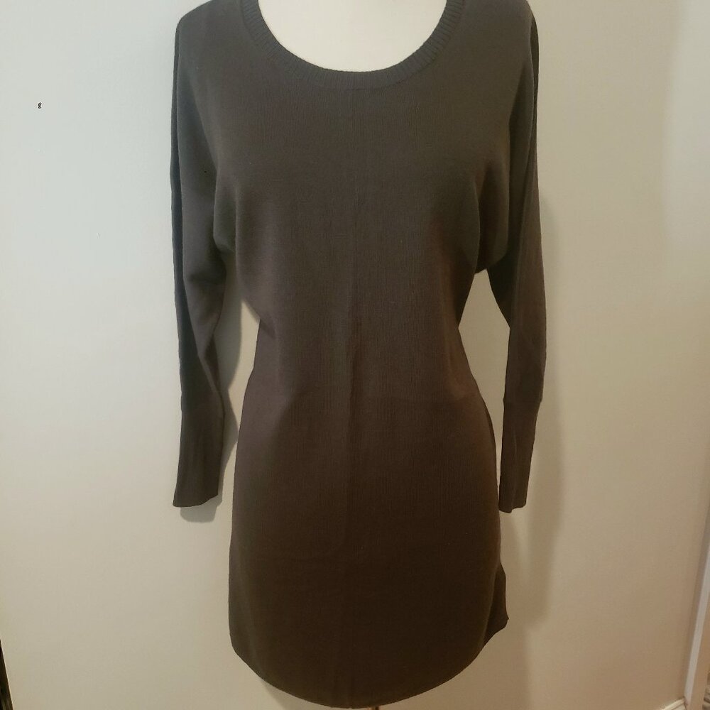 Cynthia Rowley TJX Wool Blend Olive Green Sweater Dress